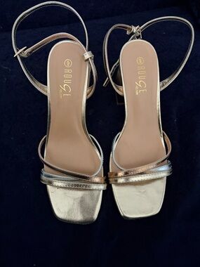 Rouge! Metallic Gold Strappy Heel Sandals
